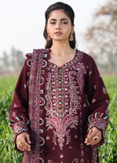Asim Jofa Embroidered Lawn 3 Piece Unstitched Suit AJ25L D-AJELL-12